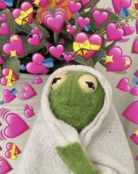 Sapo Kermit, Frog Heart, Heart Meme, Frog Meme, Frog Wallpaper, Diy Anniversary, Kermit The Frog, Cute Messages, How To Make Comics