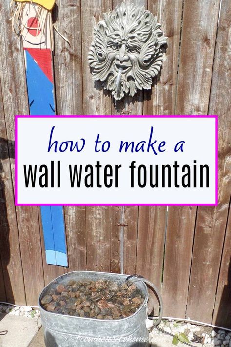 Diy Wall Fountain, Diy Wall Sculpture, Homemade Water Fountains, Wall Water Fountain, Water Wall Fountain, Summer Outdoor Decor, Sculpture Fountain, Diy Water Feature, Metal Tub