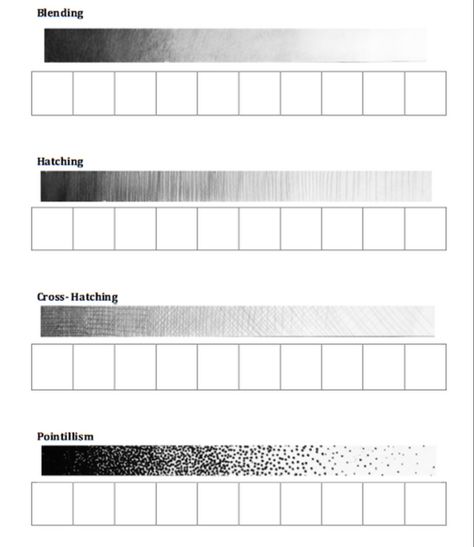 Tattoo Practice Shading, Drawing Shading Techniques, Graphite Tutorial, Drawing Warm Ups, Types Of Shading, Pencil Rendering, Ink Drawing Techniques, Basic Sketching, Types Of Lines