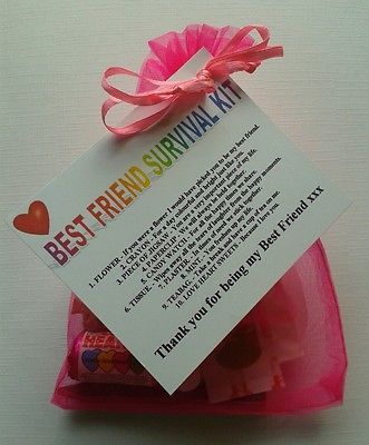 BEST FRIEND Survival Kit Birthday Keepsake Gift Present Christmas Fun Novelty                                                                                                                                                                                 More Friend Survival Kit, Small Diy Gifts, Survival Kit Gifts, Gifts For Best Friends, Gifts Forbest Friend, Diy Christmas Presents, Birthday Keepsakes, Survival Kits, Diy Gifts For Friends