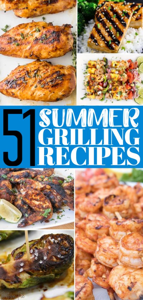 51 Of The Best Summer Grill Recipes - BubbaPie Summer Grill Recipes, Gas Grill Recipes, Summer Dinner Recipes Grill, Best Grill Recipes, Grilled Dinner Recipes, Grilled Vegetable Recipes, Summer Grill, Grilling Food, Shrimp Kabobs