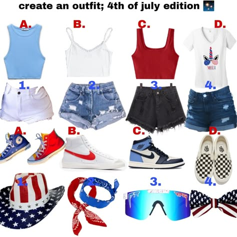 American Theme Outfit, Cute 4rth Of July Outfits, Red White And Blue Country Outfits, 4th Of July Outfits For Teenagers, Fourth Of July Outfits For Teens, Fourth Of July Fashion, 4th Of July Outfits 2024, Aesthetic Fourth Of July Outfits, Western Fourth Of July Outfits