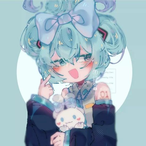 Cinnamoroll Miku Icon, Cinnamiku Pfp, Hatsune Miku X Cinnamoroll, Miku Cinnamoroll, Miku Hatsune Chibi, Miku Chan, Miku Hatsune Vocaloid, Vocaloid Funny, Cute Blue Wallpaper