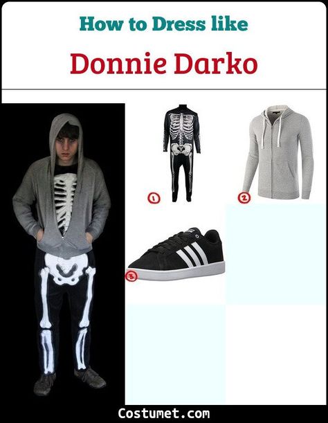 Donny Darko Costume, Donnie Darko Cosplay, Donnie Darko Outfit, Donnie Darko Skeleton, Donnie Darko Costume, Skeleton Outfit, Horror Costumes, Dress Up Halloween, Skeleton Dress