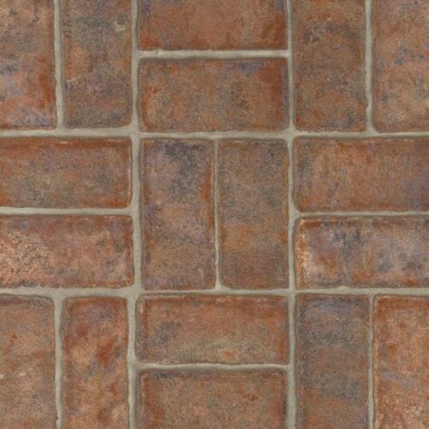 Brick flooring in vinyl - retro, timeless - Retro Renovation Armstrong Vinyl Flooring, Doll House Flooring, Vinyl Sheet Flooring, Sheet Vinyl Flooring, Residential Flooring, Glazed Brick, Armstrong Flooring, Vinyl Floors, Retro Renovation