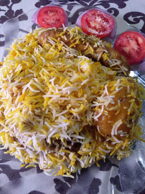 SPICE INDIA: Father's birthday special Chicken Biryani Orange Food Coloring, Father Birthday, Rice Bran Oil, Red Chilli, Basmati Rice, Chopped Tomatoes, Chilli Powder, Chopped Onions, Biryani