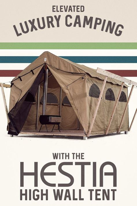 Large Tents For Camping, Big Tents For Camping, Wall Tent Camping, Tent Camping Set Up Ideas, Luxurious Camping, Outfitter Tent, Canvas Tent Camping, Winter Camping Gear, Luxury Camping Tents