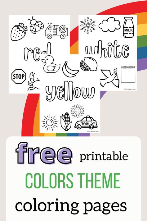 Colors Review Preschool, Color Red Projects For Preschool, Preschool Favorite Color Activities, Color Of The Month Preschool, Color Of The Day Preschool, Color Practice Preschool, Learning Colors Coloring Pages, Colors Free Printable Preschool, Color Coloring Pages Preschool