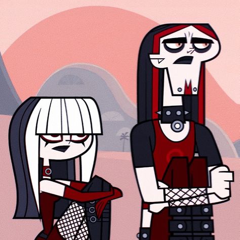 🦢: The Goths are dark and silent. It’s uncertain as to why they’re participating in the race or if they’re even enjoying the experience, since they both have the emotional range of a stone gargoyle, except for when encountering dark areas like Romania and they end up at one point. Total Drama Ridonculous Race, Ridonculous Race, Goth Core, Drama Total, Drama Island, Amazing Race, Total Drama Island, Reality Television, Total Drama