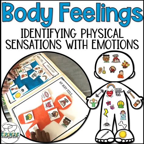 Body Feelings Activity: Exploring How the Body Feels With Different Emotions - Shop The Responsive Counselor Interoception Activities, Tf Cbt, Feelings Activity, Gabi Garcia, Therapy Crafts, Emotional Regulation Activities, Teach Feelings, Play Therapy Activities, Teaching Emotions