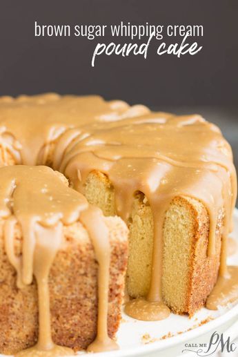 Whipping Cream Pound Cake, Brown Sugar Pound Cake, Diy Easy Recipes, Southern Desserts, Bundt Cakes Recipes, Whipping Cream, Pound Cake Recipes, Desserts To Make, Savoury Cake