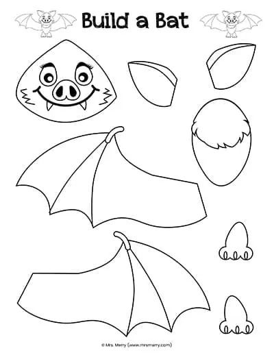 Halloween Crafts For Kindergarten, Kindergarten Halloween Crafts, Halloween Kindergarten Activities, Bat Cut Out, Bat Printable, Coloring Pages For Preschool, Bat Images, Halloween Cut Outs, Bat Template