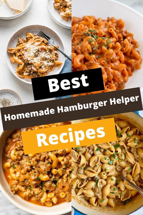 TOP 8 HOMEMADE HAMBURGER HELPER RECIPES FOR COMFORT Hamburger Helper Homemade No Cheese, Chili Mac Hamburger Helper, Double Cheeseburger Hamburger Helper, Hamburger Helper Copycat, Hamburger Helper Hacks, Best Hamburger Helper Recipe, Homemade Hamburger Helper Casserole, Hamburger Helper Lasagna Homemade, Homemade Hamburger Helper Recipes