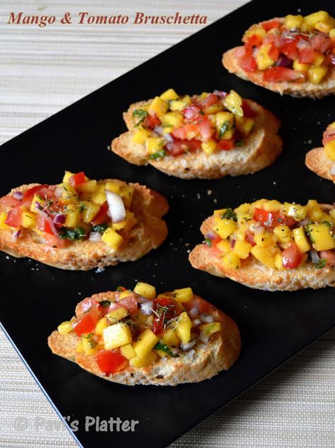 Mango Bruschetta, Fusion Foods, Tomato Bruschetta, Mango Recipes, Fusion Food, Good Eats, Air Fryer, Mango, Blogger