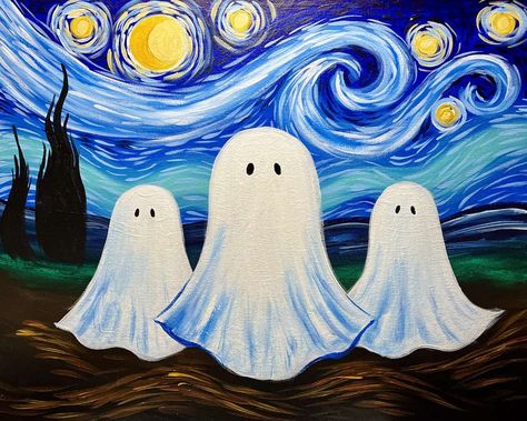 Painting Parties & Classes in Naperville - Paint & Sip Events Paint And Sip Landscape, Halloween Painting Party Ideas, Sip And Paint Ideas Halloween, Wicked Painting, Sip N Paint Ideas, Fall Paint Party, Paint And Sip At Home, Paint And Sip Ideas, Pinots Palette Paintings