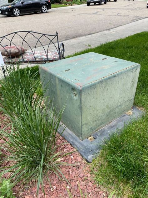 Outdoor Electrical Box Cover, Candle Makeover, Old Fence Boards, Headboard Art, Back Yards, Basket Makeover, Russian Sage, Electrical Box Cover, Electric Box