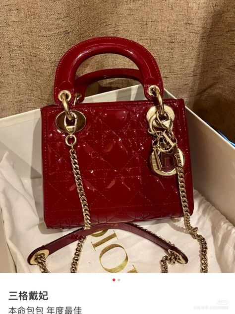 Red Luggage Aesthetic, Luggage Aesthetic, Dior Lady Dior Bag, Red Luggage, Dior Handbags, Pretty Bags, Lady Dior Bag, Lady Dior, Hand Bags