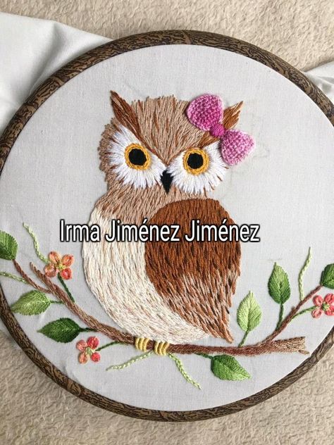 Owl Embroidery, Projek Menjahit, Embroidery Hoop Art Diy, Birds Embroidery Designs, Hand Beaded Embroidery, Animal Embroidery Designs, Hand Embroidery Patterns Flowers, Hand Embroidery Tutorial, Handmade Embroidery Designs