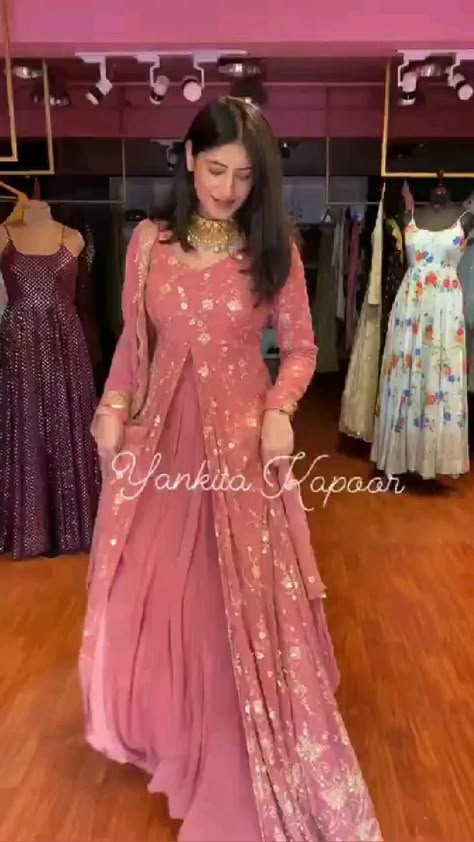 Lengha With Long Kurta, Lehnga Frock Dress, Printed Plazo With Tops, Frock With Lehnga Designs, Lahenga With Long Kurta, Wedding Dresses Girls Indian, Sharara With Long Kurta, Lehenga Kurta Designs, Latest Dresses Indian Party Wear For Girls