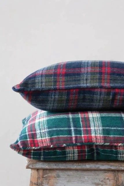 This brushed flannel farmhouse style pillow, featuring a dark green plaid pattern, is perfect for adding a beautiful farmhouse feel to your holiday decor this season. Sold individually Measures 18" Square Plaid Pillows, Farmhouse Tabletop, Flannel Pillows, Vintage Inspired Home, Blue And Burgundy, Vintage Farmhouse Style, Red And Green Christmas, Plaid Pillow, Beautiful Farmhouse