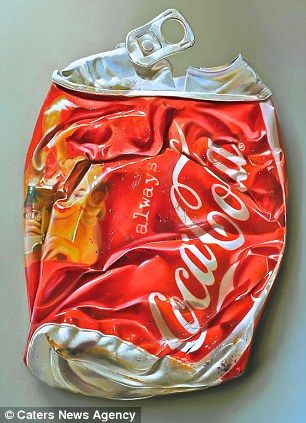 A crushed coke can Tjalf Sparnaay, Beginner Drawing, Hyper Realistic Paintings, Realistic Oil Painting, Food Painting, Realism Painting, Art Food, Realistic Paintings, Dutch Artists