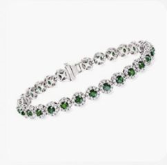 Produced by Amazon Ross-Simons Emerald Bracelet 14K White Gold Diamond Bracelets Wedding, Emerald Tennis Bracelet, Bracelet Emerald, Safety Box, Emerald Birthstone, Diamond Tennis Necklace, Emerald Bracelet, Pink Friday, Diamond Tennis Bracelet