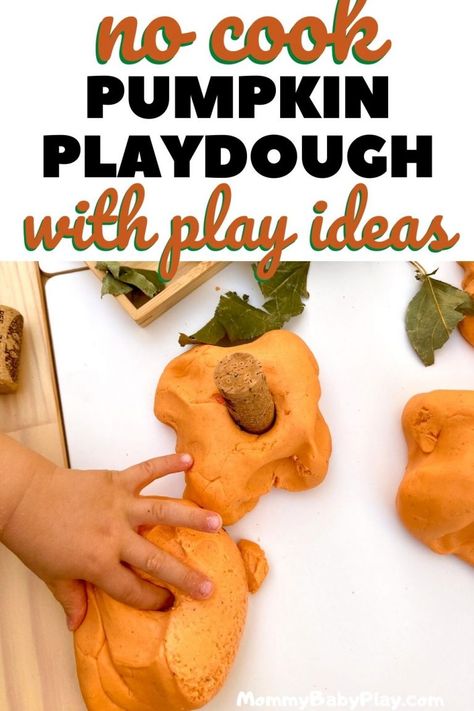 Pumpkin Playdough Recipe No Cook, Pumpkin Playdough Recipe, Playdough No Cook, Playdough Recipe No Cook, Pumpkin Playdough, Pumpkin Lesson Plans, Pumpkin Lessons, Halloween Sensory, Fall Preschool Activities