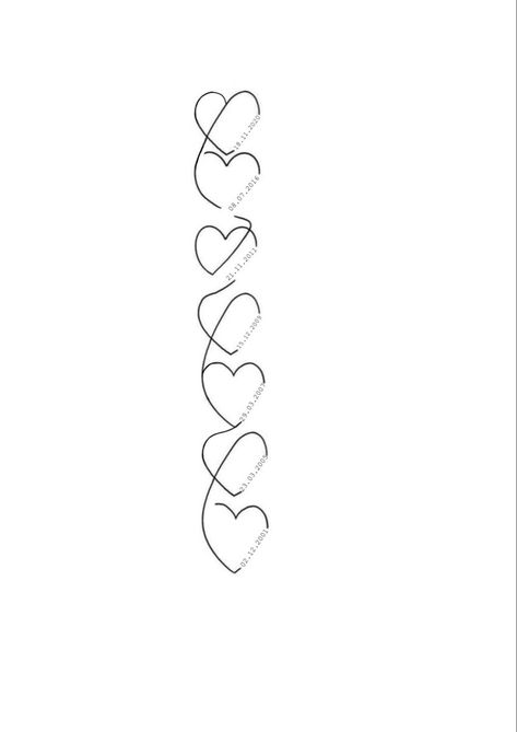 7 Hearts Tattoo, String Tattoo Ideas, Heart Tattoos With Names, First Tattoo Ideas, Cute Tattoos On Wrist, Horoscope Tattoos, Sister Tattoo, Sibling Tattoos, Dope Tattoos For Women