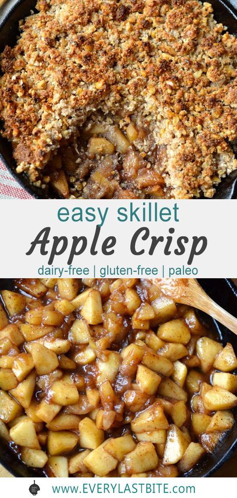 Whole 30 Apple Crisp Recipe, Whole30 Apple Crisp, Apple Crisp Over Campfire, Apple Crisp Skillet, Whole 30 Apple Crisp, Cast Iron Apple Crisp Recipe, Apple Crisp Skillet Recipe, Apple Crisp Stovetop, Gf Df Apple Dessert