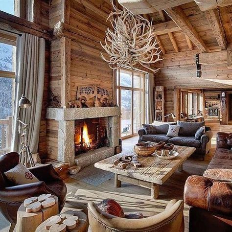 Cabin Decor - Ski Country Antiques & Home Ski Cabin Decorating Ideas, Ski Chalet Decor, Ski Outfits For Women, Ski Cabin Decor, Chalet Style Homes, Ski House Decor, Ski Lodge Decor, Cabin Living Room, Ski Cabin