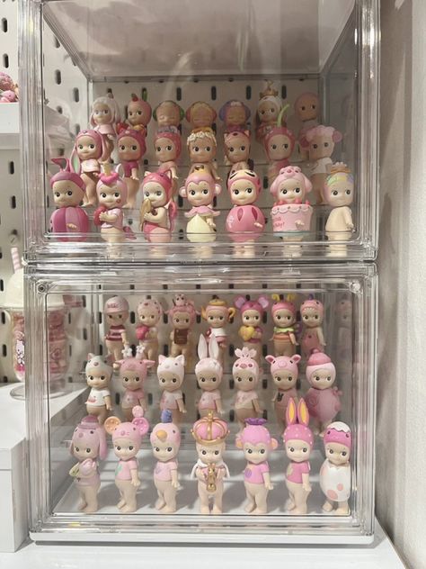 Sonny Angel Collection Shelf, Sonny Angel Candy Store, Sonny Angel Display, Sony Angels, Sony Angel, Sonny Angels, Soft Pink Theme, Angel Aesthetic, Angel Doll