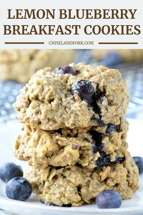 Blueberry Breakfast Cookies, Lemon Blueberry Cookies, Perfect Snacks, Cookies Lemon, Mediterranean Breakfast, Oatmeal Breakfast Cookies, Breakfast Cookie Recipe, Breakfast Cookies Healthy, Blueberry Cookies