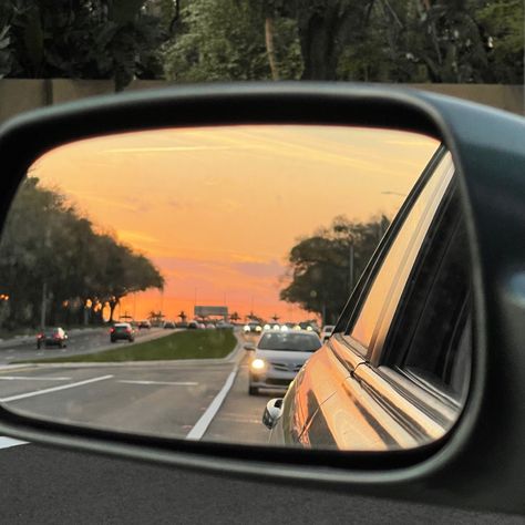 Car Side Mirror Aesthetic, Car Mirror View, Car Side Mirror, View Aesthetic, Side Mirror Car, Mirror Aesthetic, Car Side, Aesthetic Painting, Sidecar