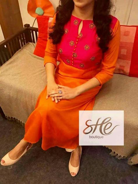 She Boutique Kurtis, Salwar Neck Designs, Churidar Designs, Simple Kurta Designs, Designer Kurti Patterns, Simple Kurti Designs, Salwar Designs, Long Kurti Designs, Kurta Neck Design