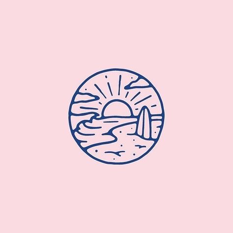 Sunrise Surf Badge - Type Gang Beach Travel Quotes, Logo Voyage, Beach Travel Essentials, Beach Trip Outfits, Surf Stickers, Surf Logo, Graphisches Design, Surf Design, Travel Logo