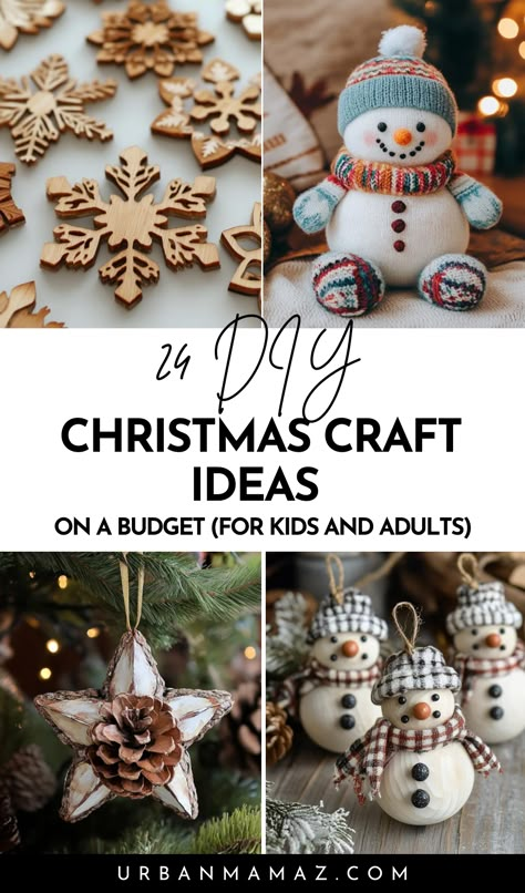 DIY Christmas Craft Ideas on a Budget (for Kids and Adults!) Christmas Crafts For Womens Group, Group Christmas Crafts For Adults, Kids Holiday Craft Ideas, Family Holiday Craft Ideas, Christmas Craft Older Kids, Christmas Crafts Age 10, Simple Adult Christmas Crafts, 4th Grade Holiday Craft Ideas, Easy Homemade Christmas Gifts For Kids