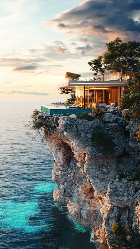 Cliffside Villas Luxury Living Dramatic Views Billionaire Homes, Villas Luxury, Private Jet, Coastal Living, Ocean View, Luxury Travel, Luxury Living, The Ocean, Villa