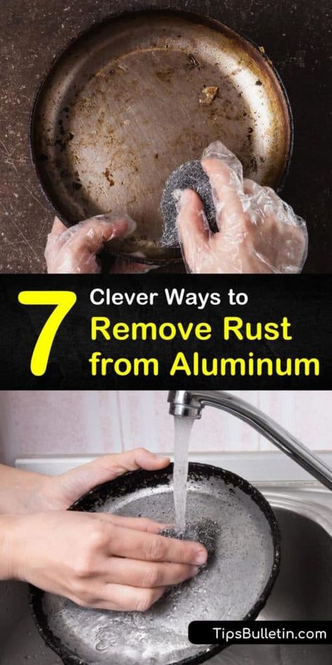 Discover these brilliant tips and tricks for rust removal. Throw out your commercial rust remover and clean rust spots from metal with household essentials like baking soda, aluminum foil, and citric acid. #remove #rust #aluminum #rustremoval Baking Soda Hydrogen Peroxide, How To Clean Aluminum, Clean Rust, Canning Rack, Diy Household Cleaners, Rust Remover, Remove Rust, Diy Cleaning Products Recipes, Cleaning Painted Walls