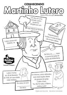 Evangelizando Crianças: A REFORMA PROTESTANTE - MARTINHO LUTERO Daycare Center, Kids Church, Bible School, Martin Luther, Bible Study, Paper Art, Coloring Books, Abc, Bible