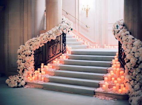 Wedding Staircase, Wedding Ceremony Ideas, Floral Wedding Decorations, Staircase Decor, Paris Wedding, France Wedding, Marriage Ceremony, Ceremony Decorations, Fairytale Wedding