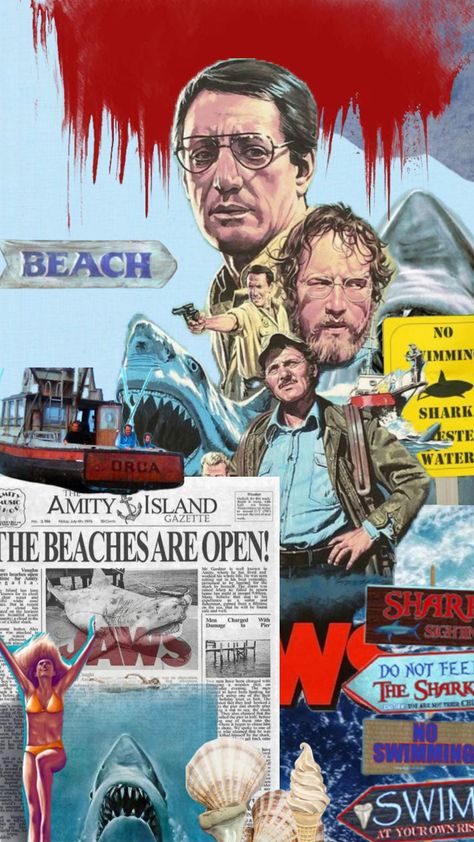 Jaws summer #summer2024 Jaws Art, Sharks Funny, Movies Showing, Favorite Movies, Film, Funny, Animals, Art