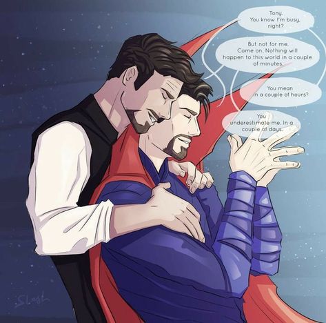 Doctor Strange X Tony Stark Fanart, Tony Stark Fanart, Xman Marvel, Tony Stark Comic, Superfamily Avengers, Marvel Couples, Drarry Fanart, Marvel Avengers Funny, Disney Jokes