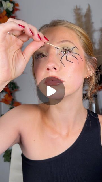 𝗔𝘀𝗵𝗹𝗲𝗶𝗴𝗵 𝗠𝗨𝗔 on Instagram: "⚠️credit if you use + careful when using toothpicks !⚠️
-
-
-
-
- @makeuprevolution 
@bootsuk @17_cosmeticsuk white liner
#makeup #makeuphack
#halloweenhack #halloween2024 #halloween #halloweenmakeuplook #easyhalloweenmakeup @maybelline" Kids Spider Makeup, Paint Face Ideas For Halloween, How To Apply Halloween Makeup, Spider Halloween Face Paint, Spider Eye Makeup Tutorial, Zombie Cheerleader Makeup For Kids Easy, Ballerina Makeup Halloween, Spider On Eye Makeup, Easy Work Halloween Makeup