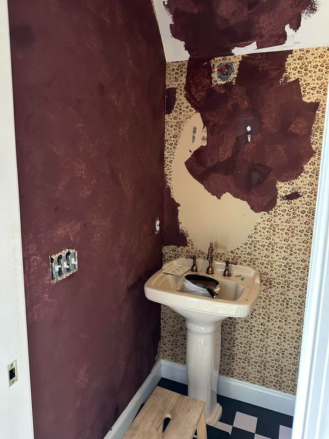 Roman Clay Bathroom, American Clay Walls, Clay Walls, Bathroom Wall Coverings, Roman Clay, American Clay, Modern Traditional Home, Traditional Paint, Chris Loves Julia