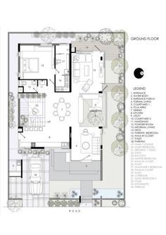 Cleaning White Walls, Duplex Floor Plans, Indian House Plans, Intimate Space, Outdoor Space Design, Courtyard House Plans, Plans Architecture, Architectural Floor Plans, Villa Plan