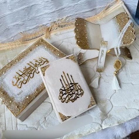 PREMIUM QUALITY BRIDAL QURAN GIFT SET WITH VELVET PADDED JAINAMZ RASIN REHAL BOOK MARK PEARL TASBEEH HAJJ & UMRAH TABARUK BEST FOR ANY OCCASION FOR MORE INFO SADAF SALMAN 03242277643 Call or Whatsapp ##personalizedgifts #quran ##velvetprayermat #rasinrehal #bookmark #umrah #hajj2025 #ramdan2025 #karachi #pakistan #dubai Quran Set Gift, Quran Gift, Muslim Prayer Room Ideas, Best Dad Quotes, Prayer Room Ideas, Quran Sharif, Quran Book, Customised Gifts, Islamic Decor