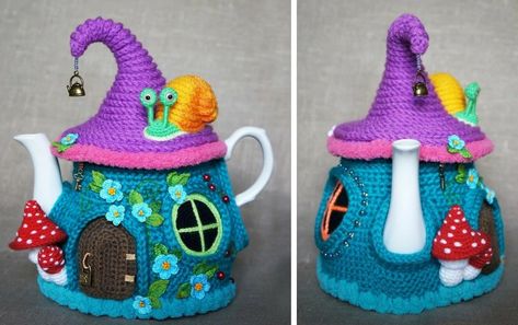 Explore enchantment with our Fairy Tale Tea Cozy House (Part 1) – a free crochet pattern to elevate your tea time. Let the magic inspire your own creation. Craft an enchanting cozy haven for your teapot. Crochet Tea Cosy Free Pattern Easy, Crochet Tea Cosy Free Pattern, Crochet Fairy House, Teapot Fairy House, Teapot Cozy, Crochet Fairy, Fairy Home, Tea Cosy, Crochet Amigurumi Free Patterns