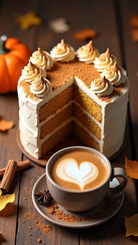 Pumpkin Spice Latte Cake Pumpkin Spice Latte Cake Recipe, Pumpkin Spice Latte Cake, Latte Cake, Creamy Pudding, Pumpkin Spice Cake, Decadent Cakes, Half Baked Harvest, Classic Cookies, Best Pumpkin