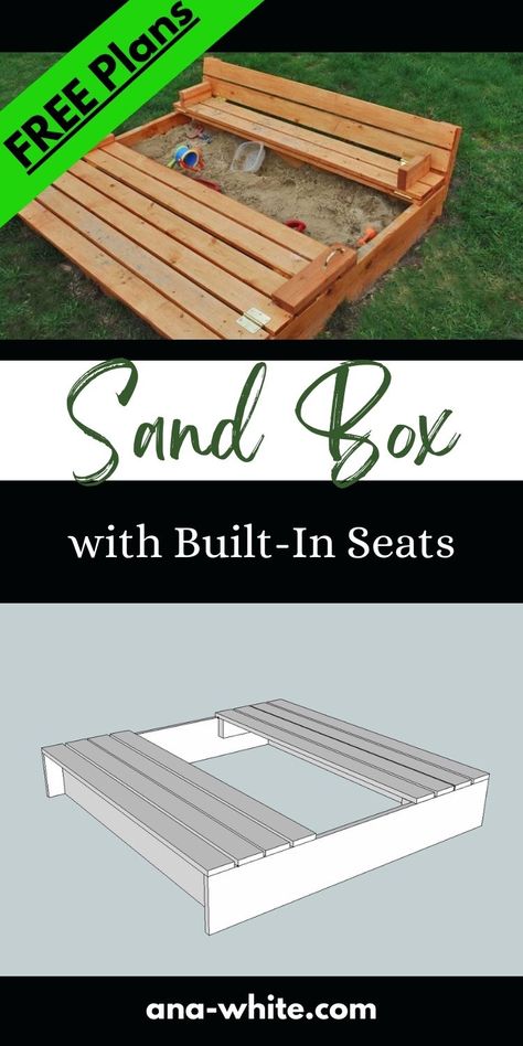 Backyard Sandbox, Diy Sandbox, Potting Bench Plans, Woodwork Plans, Shelves Decoration, Outdoor Kids Play Area, Sand Projects, Playhouse Plans, Build Plans