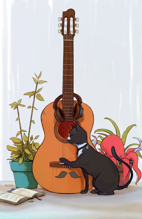 Strum the chords of creativity with our expert guide on guitar illustration! Unleash your artistic skills and tune into a world of musical artistry. Happy Birthday On Guitar, Happy 60th Birthday Images, Cat With Guitar, Drawing Guitar, Happy Birthday Friend Images, Acoustic Guitar Art, Guitar Images, Guitar Illustration, Guitar Drawing